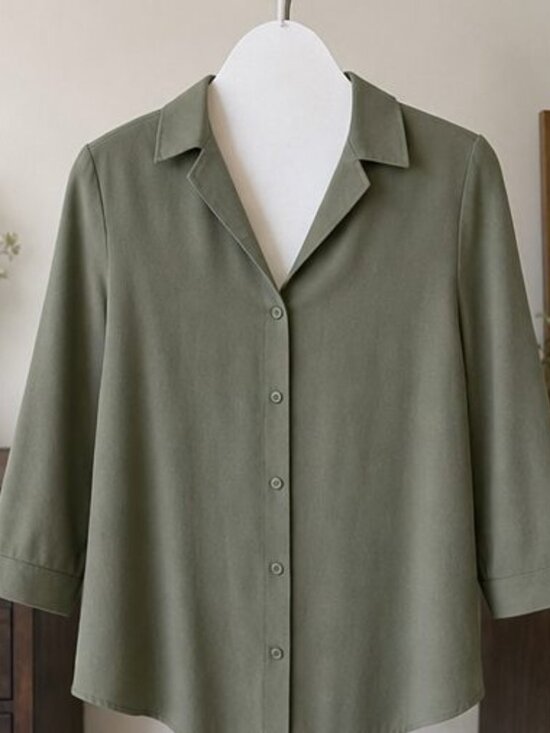 None Tops - Olive Pleated Blouse